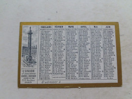 (Petit Calendrier Publicitaire - 1909) -  L'UNION (Cie D'Assurances Contre L'Incendie)..........voir Scans - Petit Format : 1901-20