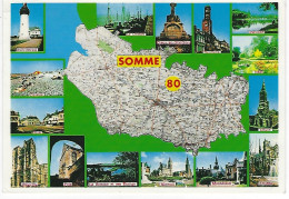 80  - SOMME - Carte Contour Géographique ( Obliteration 3 Cachets " BERTAUCOURT Les DAMES - Somme " ) - Andere & Zonder Classificatie