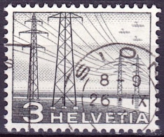 Schweiz Suisse 1949: Strommasten 3 Rp. Zu 297 Mi 529 Yv 481 Mit Voll-Stempel SION 26.IX.54 (Zumstein CHF 4.00) - Oblitérés