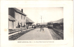 FR66 MONT LOUIS - Ribes - Carte Cuvette - La Gare De LA CABANASSE - Train Jaune - Animée - Belle - Stations With Trains