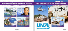 Sierra Leone 2020, 75th UN, Planes, 4val +BF - Sierra Leone (1961-...)