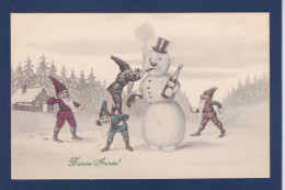 CPA Gnome Lutin Bonhomme De Neige Non Circulée - Märchen, Sagen & Legenden