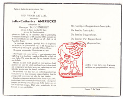 DP Julia Catharina Amerijckx ° Zellik 1893 † Kobbegem Asse 1961 X Georges Buggenhout // De Mesmaecker - Images Religieuses