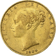 Grande-Bretagne, Victoria, Sovereign, 1844, Londres, Or, TTB, KM:736.1 - 1 Sovereign