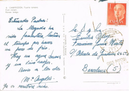 55343. Postal CAMPRODON (Gerona) 1965. Vista Puente Romano Sobr El Rio - Covers & Documents
