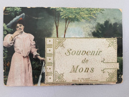 Souvenir De Mons  Carte à Système Ancienne Complète - Mons