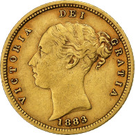 Monnaie, Grande-Bretagne, Victoria, 1/2 Sovereign, 1883, TTB, Or, KM:735.1 - 1/2 Sovereign