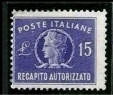 ● ITALIA 1949 / 52 ֍ RECAPITO AUTORIZZATO ֍ N. 10 Nuovo ** ● Cat. 105,00 € ● Lotto N. 5800 ● - Segnatasse