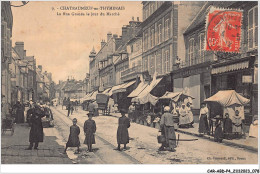 CAR-ABDP4-28-0387 - CHATEAUNEUF-EN-THYMERAIS - LA RUE GRANDE LE JOUR DU MARCHE - Châteauneuf