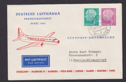 Flugpost Drucksachen Brief Air Mail Bundesrepublik MIF Heuss Probeflugdienst - Lettres & Documents