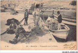 CAR-ABDP2-13-0131 - MARSEILLE - PREPARATIFS POUR LA PECHE - Petits Métiers