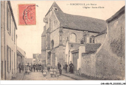 CAR-ABDP9-78-0969 - PORCHEVILLE - PRES NANTES - L'EGLISE - SORTIE D'ECOLE - Porcheville