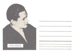 Estonia:Chess Player Paul Keres, On Writtenchess Card - Sportsmen