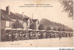 CAR-ABDP6-52-0625 - CAMPAGNE 1914-1915 - MONTIGNY-LE-ROI - CAMIONS AUTOMOBILES - PLACE CDD LA GENDARMERIE - Montigny Le Roi