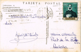 55346. Postal TARRAGONA 1961. Vista Detalle Fachada De La Catedral - Cartas & Documentos