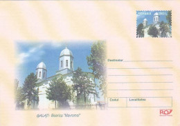 ARCHITECTURE, CHURCHES, GALATI- MAVROMOI CHURCH, COVER STATIONERY, 2002, ROMANIA - Eglises Et Cathédrales