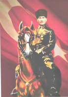 Turkey:Mustafa Kemal Atatürk Riding On Horse - Hommes Politiques & Militaires