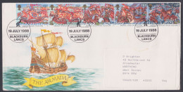 GB Great Britain 1988 Private FDC Spanish Armada, Ship, Ships, Warship, Navy, Naval Battle, Military, First Day Cover - Lettres & Documents