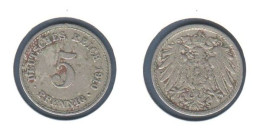 Allemagne  5 Pfennig 1910 A, Type Ll, KM# 11, Deutsches Reich, - 5 Pfennig