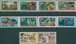 Niue 1977 SG224-233 Island Life And Coronation Regalia Ovpts MNH - Niue