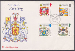 GB Great Britain 1987 Private FDC Scottish Heraldry, Scotland, Horse, Flag, Unicorn, Emblem, First Day Cover - Lettres & Documents