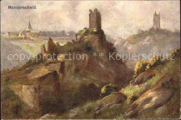 71603622 Manderscheid Eifel Burg Ruinen Obermanderscheid Kuenstlerkarte Nr. 3042 - Manderscheid