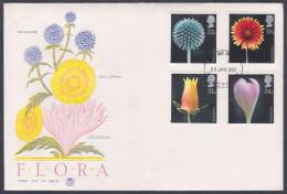 GB Great Britain 1987 Private FDC Flora, Flower, Flowers, Blanket Flower, Thistle, Thistles, First Day Cover - Covers & Documents