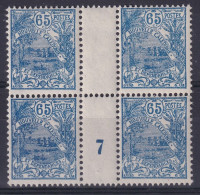 Nouvelle Calédonie            122 ** En Bloc De 4  Millésime 7 - Unused Stamps