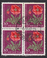 PRO /J. 1959 . BLOC DE 4 OBLITERE .C/.S.B.K. Nr:J180. Y&TELLIER Nr:636. MICHEL Nr:689. SANS TRACE DE CHARNIERE . - Used Stamps