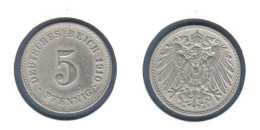 Allemagne  5 Pfennig 1910 G, Type Ll, KM# 11, Deutsches Reich, - 5 Pfennig