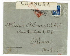 Portugal, 1926, # 172, Para Roma, Censura - Covers & Documents