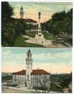 LOT 2 CPA WORCESTER Soldiers' Monument And Common & City Hall - Worcester