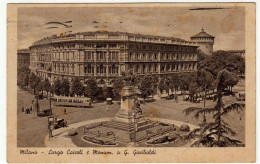 MILANO - LARGO CAIROLI E MONUM. A G. GARIBALDI - 1929 - TRAM - Vedi Retro - Formato Piccolo - Milano (Milan)