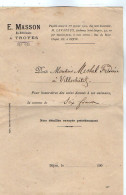 VP23.154 - DIJON 19?? - Note / Facture - E. MASSON, Ex - Vétérinaire à TROYES ( Successeur M. LEVAZEUX ) - 1900 – 1949