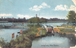 R177960 Goring Lock. River Thames. Fine Art Post Cards. Shureys Publications. 19 - Monde