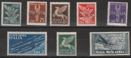 134 Repubblica Sociale 1944 - Posta Aerea Soprastampati G.N.R N. 122/124. Cert. D. Bolaffi. Cat. € 1515,00. MH - Mint/hinged
