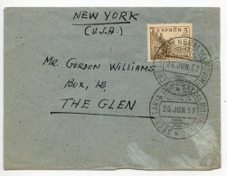 Spain 1952 Cover; Secretaria General Del Movimiento Postmarks; To The Glen, New York; 5c. El Cid Stamp - Cartas & Documentos