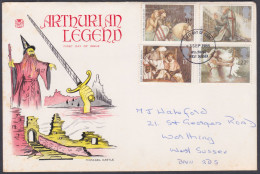 GB Great Britain 1985 Private FDC Arthurian Legend, Myth, King Arthur, English Stories, Knight, Sword, First Day Cover - Lettres & Documents