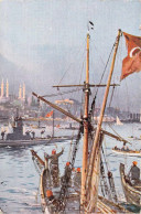 U-Boot Und Segelschiff Im Hafen Von Istanbul Gel.1921 - Turkey