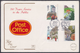 GB Great Britain 1985 Private FDC Post Office, Postal Service, Postbox, Bike, Aeroplane, Van, Postman, First Day Cover - Briefe U. Dokumente