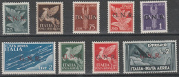 136 Repubblica Sociale 1944 - 1944 - Posta Aerea Soprastampati G.N.R N. 122/125. Cert. Chivarello. Cat. € 2400,00.  MH - Mint/hinged