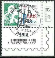 France 2024 - Paris Philex - Oblitération Premier Jour Du Salon Différente De Celle Du Premier Jour Du Timbre - Used Stamps
