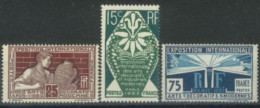 FRANCE - 1924/25,  INTERNATIONAL. EXHIBITION OF DECORATIVE ARTS, PARIS, STAMPS, SET OF 3, UMM(**). - Unused Stamps