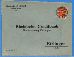 Allemagne Reich 1922 - Lettre De Mannheim - G34099 - Brieven En Documenten