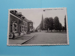 St. SYMPHORIEN L'Eglise Et La Place ( Edit.: Café Au Coq Wallon ) Anno 19?? ( Zie Scans ) ! - Mons