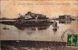 Carantec   P54   CPA 9X14          L'île Louet Et Le Château Du Taureau à Marée Basse ( Sale ) - Carantec