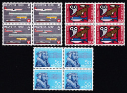 ** 1959 LOT BLOCS DE 4 NEUFS AVEC GOMME . S.B.K. Nr:343.45/46. Y&TELLIER Nr:621.23/24. MICHEL Nr:668.70/71. ** - Unused Stamps