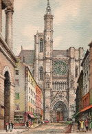 63-Clermont Ferrand-La Cathedrale (façade Nord)- éditeur : M. Barré & J. Dayez - Illustrateur : Barday - 1951 - Clermont Ferrand