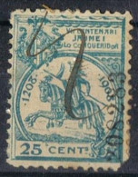 Sello Municipal BARCELONA  25 Cts Jaime I 1908. Fiscal º - Revenue Stamps