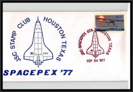 66111 Spacepex'77 Rouge Houston 24/9/1977 USA Lindbergh Airplane Espace Space Lettre Cover - United States